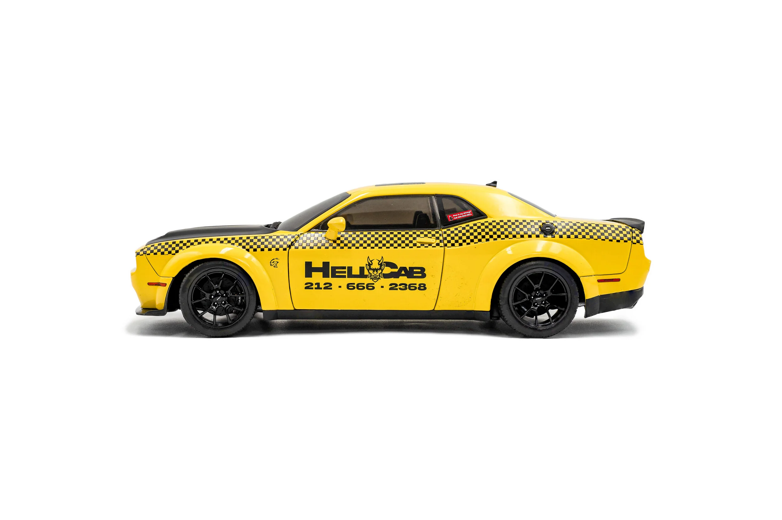 2023 Dodge Challenger SRT Hellcat Redeye Widebody - NYC Hellcab Diecast 1:18 Scale Model - Solido S1805716 - Image 7