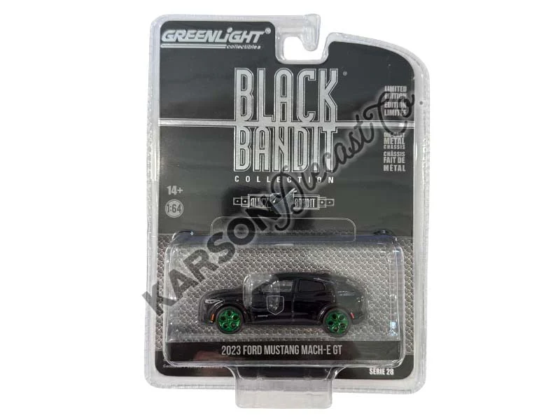 CHASE 2023 Ford Mustang Mach-E GT - Black Bandit Police (Black Bandit Series 28) Diecast 1:64 Scale Models - Greenlight 28130F
