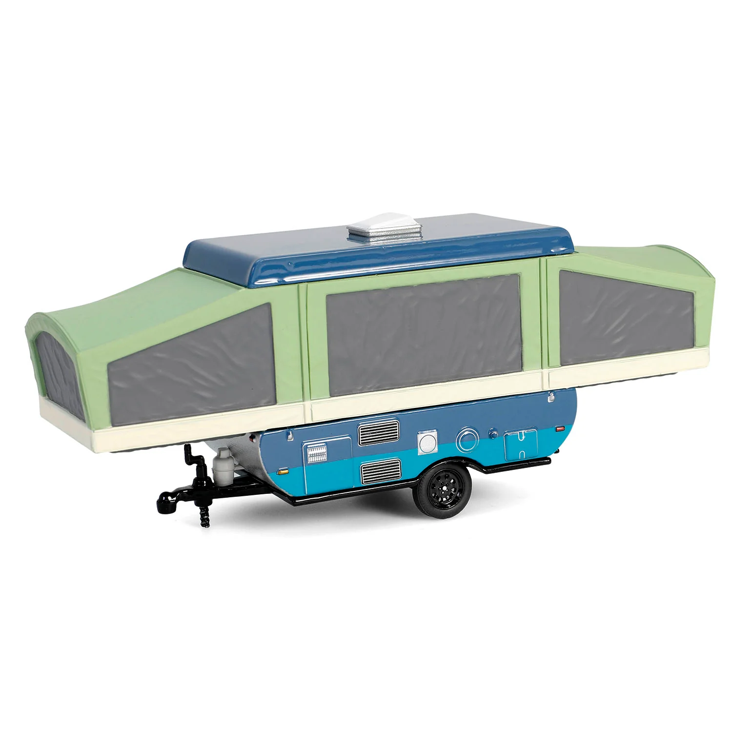 2024 Chevrolet Silverado High Country - Sterling Gray Metallic w/ Pop-Up Camper - (Hitch & Tow Series 32) Diecast 1:64 Scale Model - Greenlight 32320D - Image 4