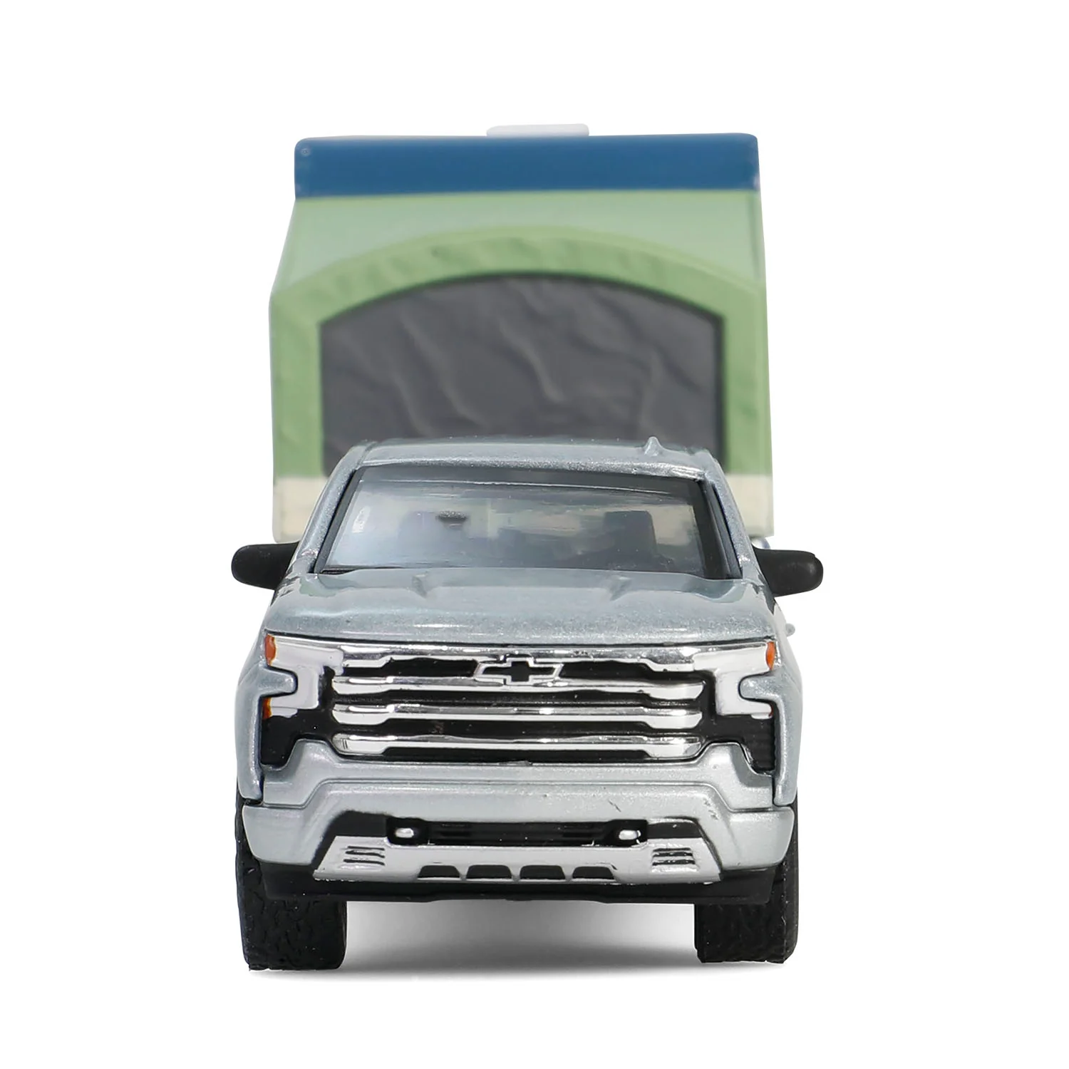 2024 Chevrolet Silverado High Country - Sterling Gray Metallic w/ Pop-Up Camper - (Hitch & Tow Series 32) Diecast 1:64 Scale Model - Greenlight 32320D - Image 8