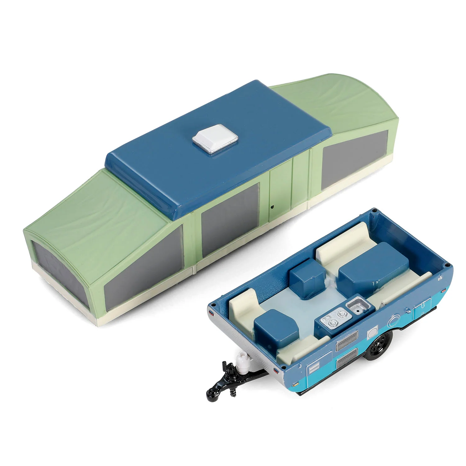 2024 Chevrolet Silverado High Country - Sterling Gray Metallic w/ Pop-Up Camper - (Hitch & Tow Series 32) Diecast 1:64 Scale Model - Greenlight 32320D - Image 9