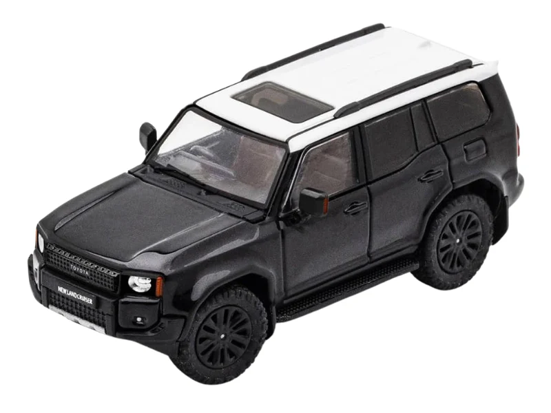 2024 Toyota Land Cruiser Prado RHD - Black w/ White Top Diecast 1:64 Scale Model - GCD KS-075-420