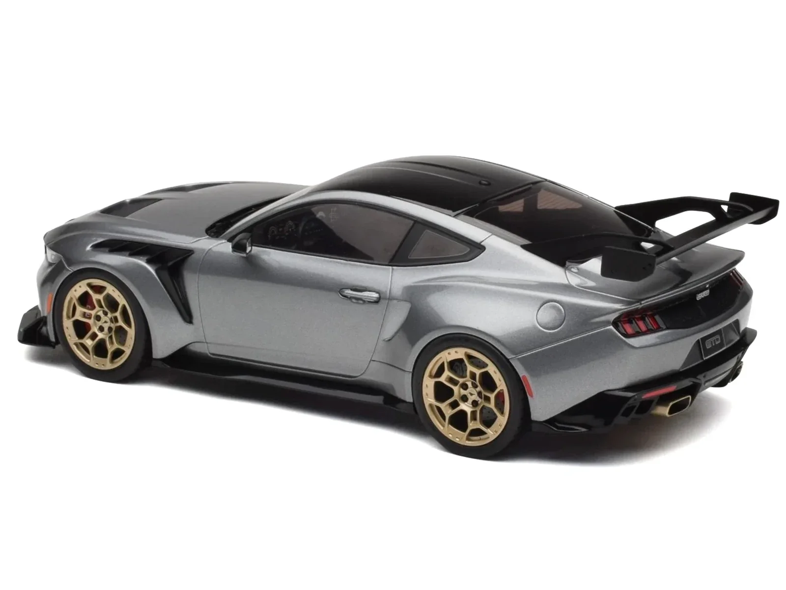 2025 Ford Mustang GTD Gray Metallic w/ Black Top Diecast 1:18 Scale Model - IXO America IXOSPMCG18576 - Image 3