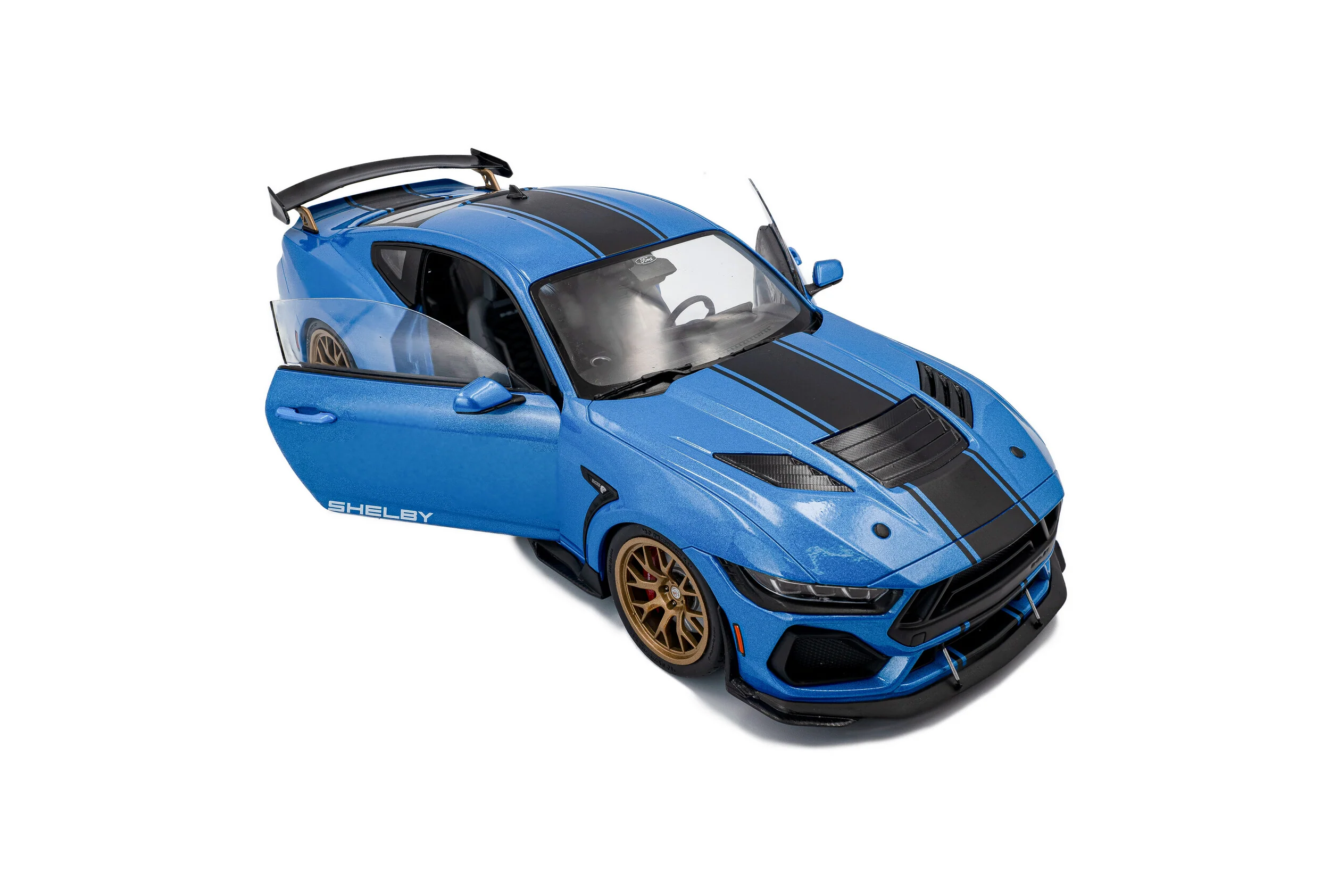 2025 Ford Mustang Shelby Super Snake Grabber Blue Metallic Diecast 1:18 Scale Model - Solido S1813802 - Image 6