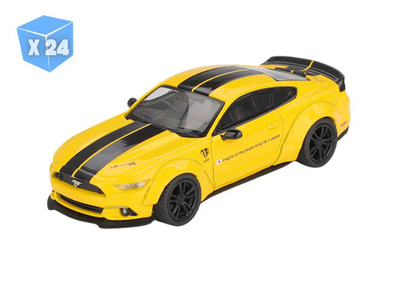 24 PACK Ford Mustang – Triple Yellow LB-WORKS (Mini GT) Diecast 1:64 Scale Model - TSM MGT01077