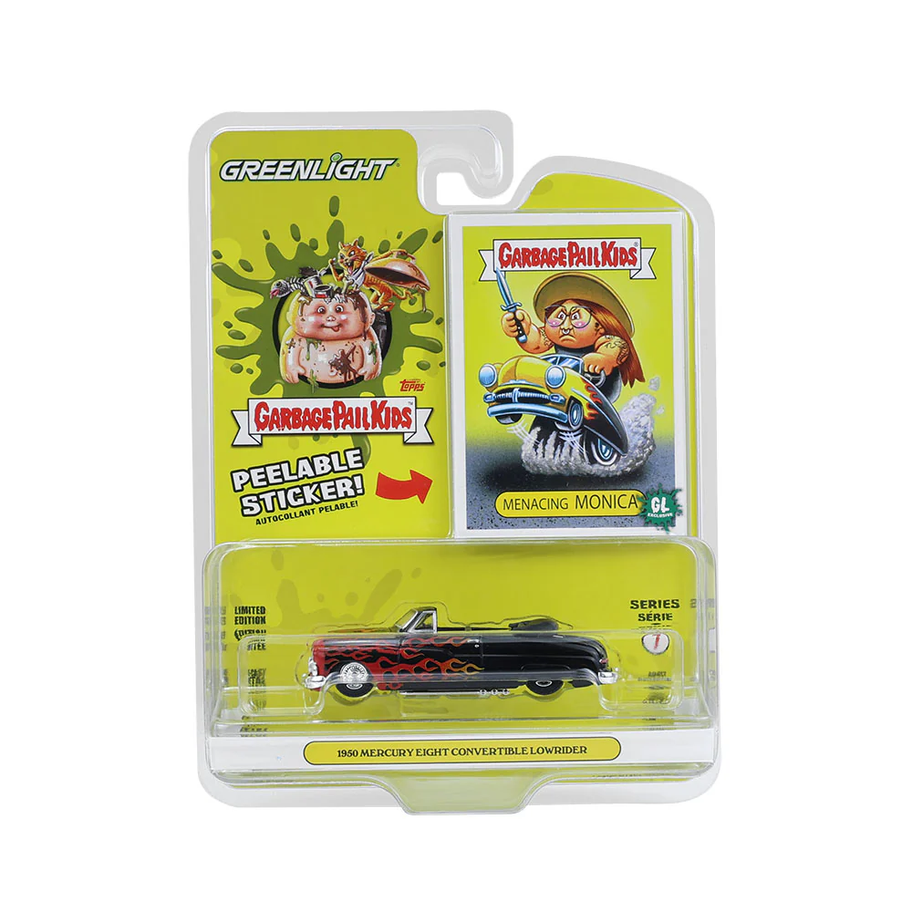 48 PACK 1950 Mercury Eight Convertible Lowrider - Menacing Monica (Garbage Pail Kids Series 7) Diecast 1:64 Scale Model - Greenlight 54110F - Image 9