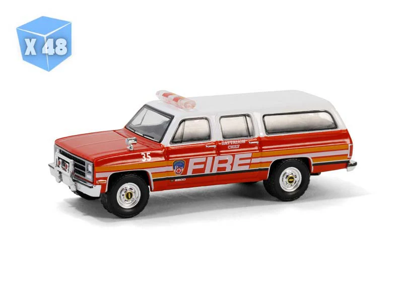 48 PACK 1991 Chevrolet Suburban – FDNY Battalion Chief Diecast 1:64 Scale Model - Greenlight 30501
