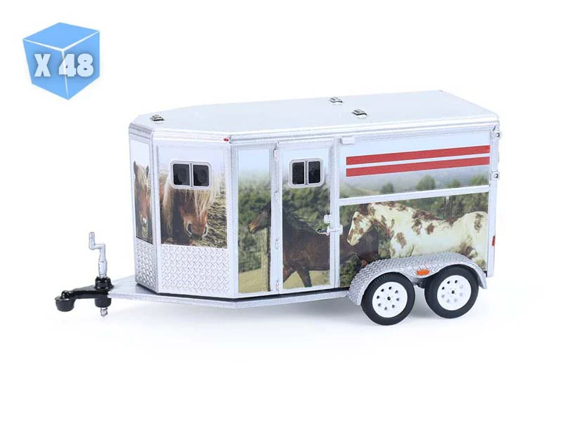 48 PACK Horse Trailer - Custom Horse Wrap (Down on the Farm Series 11) Diecast 1:64 Scale Model - Greenlight 48110F