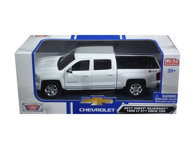 2017 Chevrolet Silverado 1500 LT Z71 Crew Cab - White Diecast 1:24 Scale Model - Motormax 79348WH - Image 5