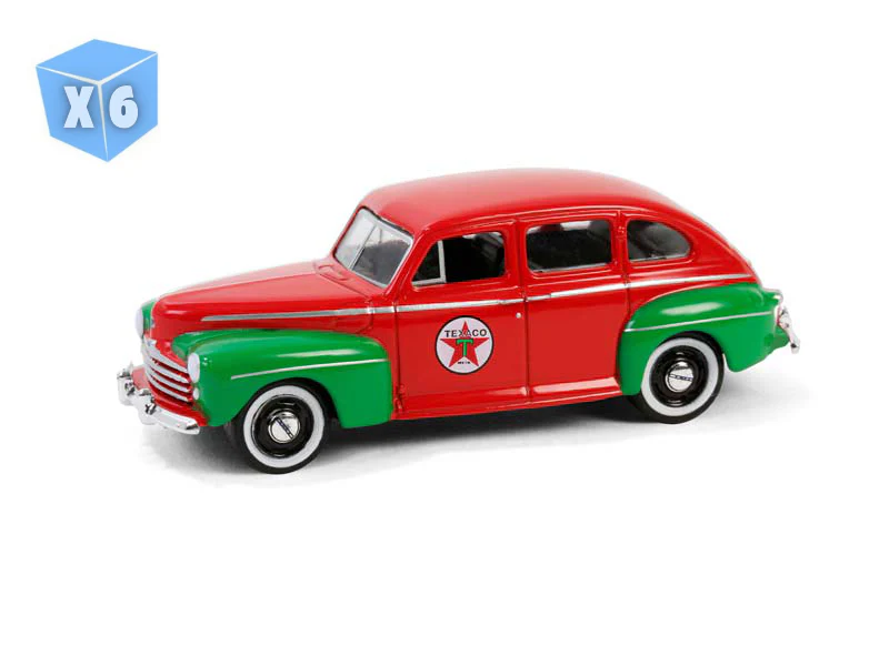 6 PACK 1948 Ford Fordor Super Deluxe (Texaco Special Edition Series 1) Diecast 1:64 Scale Model - Greenlight 41165A