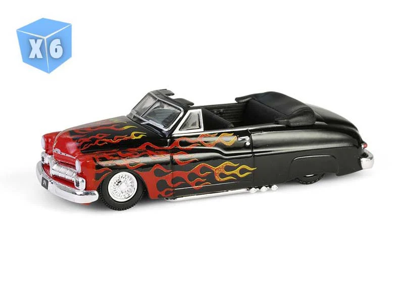 6 PACK 1950 Mercury Eight Convertible Lowrider - Menacing Monica (Garbage Pail Kids Series 7) Diecast 1:64 Scale Model - Greenlight 54110F