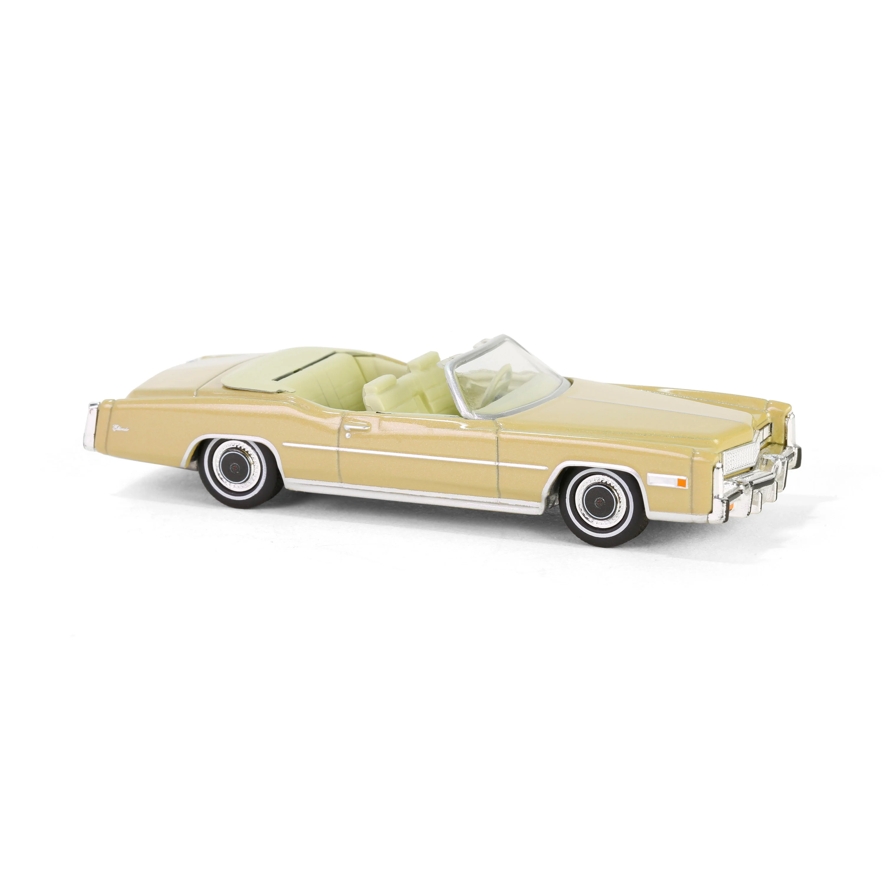 GREEN CHROME CHASE 1975 Cadillac Eldorado Convertible - Florentine Gold Firemist (Showroom Floor Series 6) Diecast 1:64 Scale Model - Greenlight 68060D - Image 5