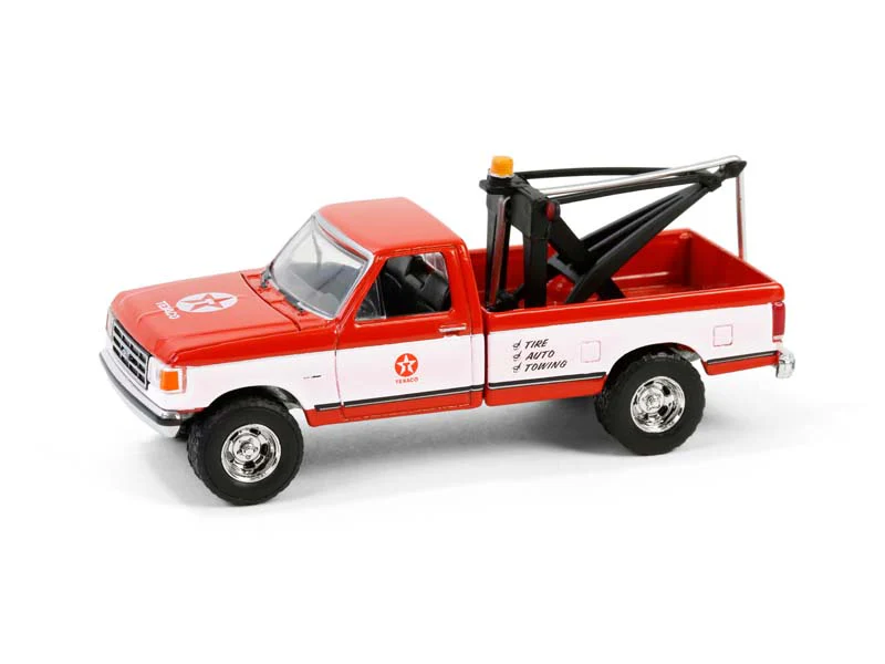 RAW CHASE 1988 Ford F-250 w/ Drop-In Tow Hook (Texaco Special Edition Series 1) Diecast 1:64 Scale Model - Greenlight 41165D - Image 2