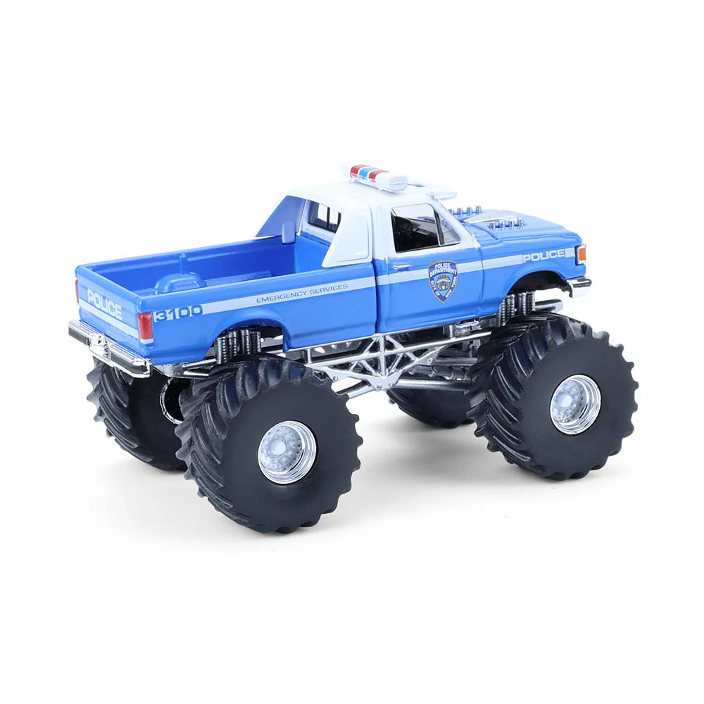 6 PACK 1990 Ford F-350 – NYPD (Kings of Crunch Special Edition – Hot Pursuit) Diecast 1:64 Scale Model - Greenlight 49170E - Image 3