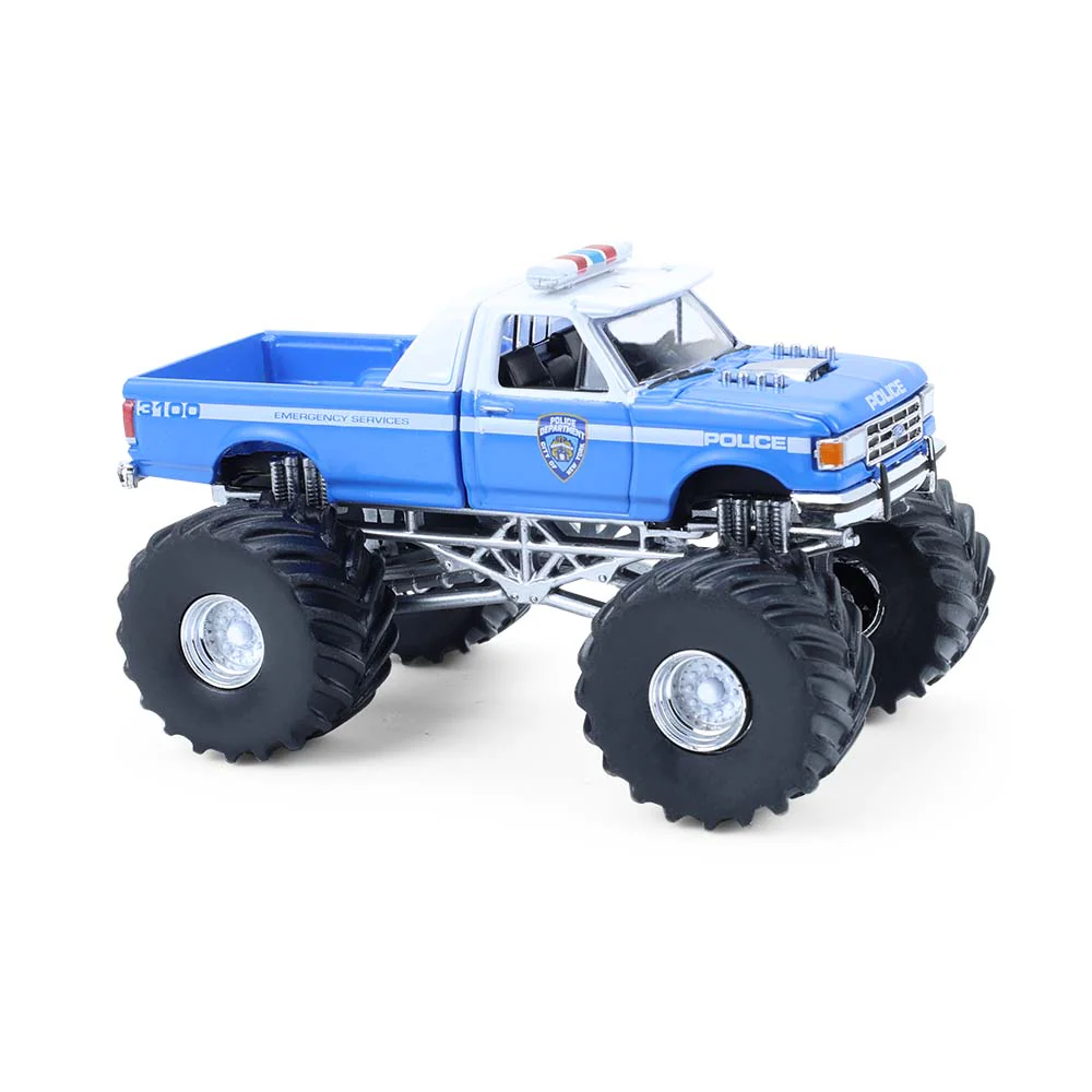6 PACK 1990 Ford F-350 – NYPD (Kings of Crunch Special Edition – Hot Pursuit) Diecast 1:64 Scale Model - Greenlight 49170E - Image 4