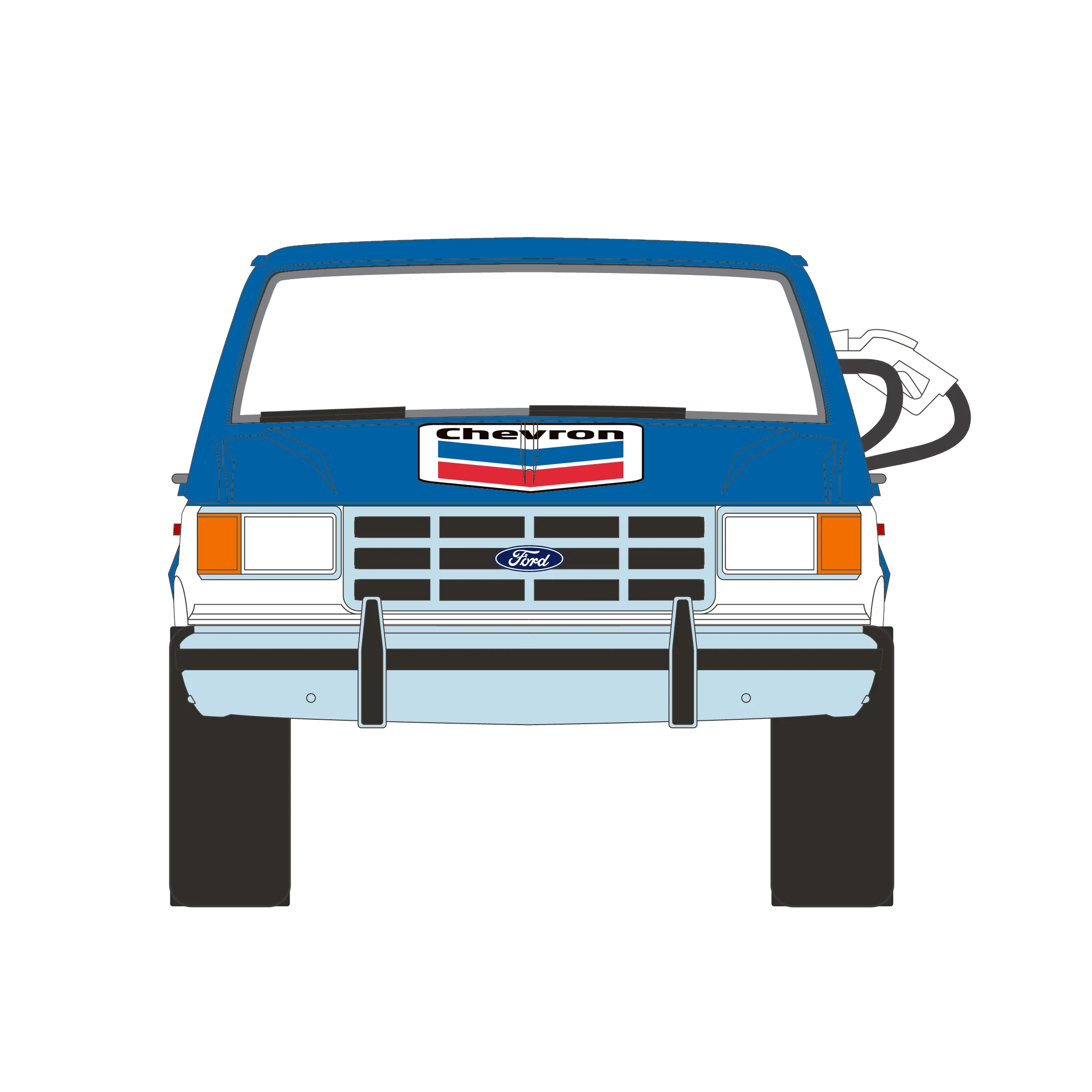 1991 Ford F-250 XL – Chevron (Blue Collar Collection Series 14) Diecast 1:64 Scale Model - Greenlight 35300D - Image 10