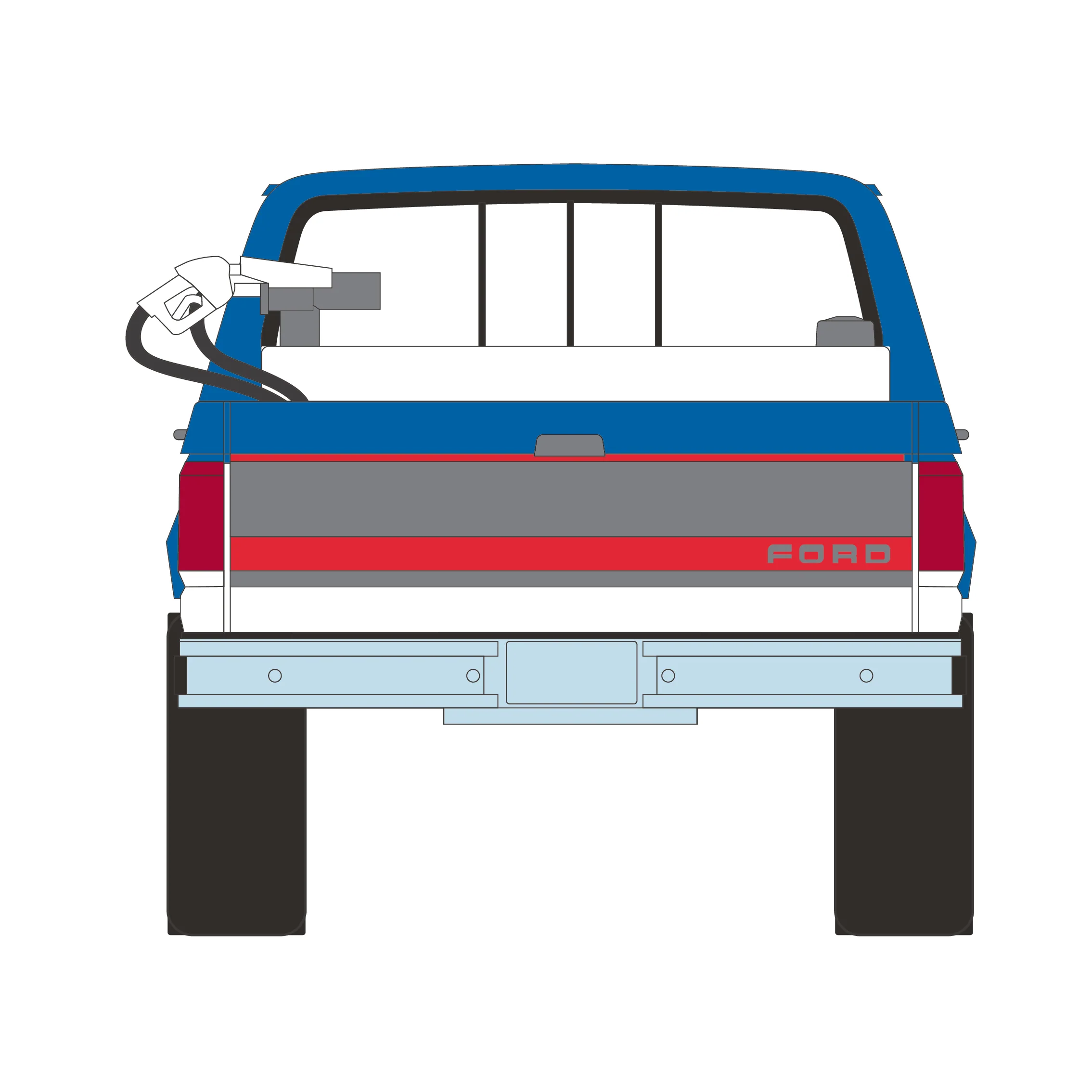 1991 Ford F-250 XL – Chevron (Blue Collar Collection Series 14) Diecast 1:64 Scale Model - Greenlight 35300D - Image 9