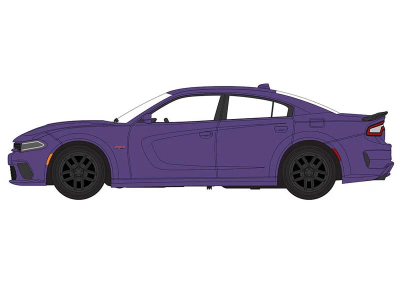 6 PACK 2023 Dodge Charger Swinger R/T Scat Pack – Plum Crazy (Premium 2024 Release 3) Diecast 1:64 Scale Model - Auto World AWSP181B - Image 3