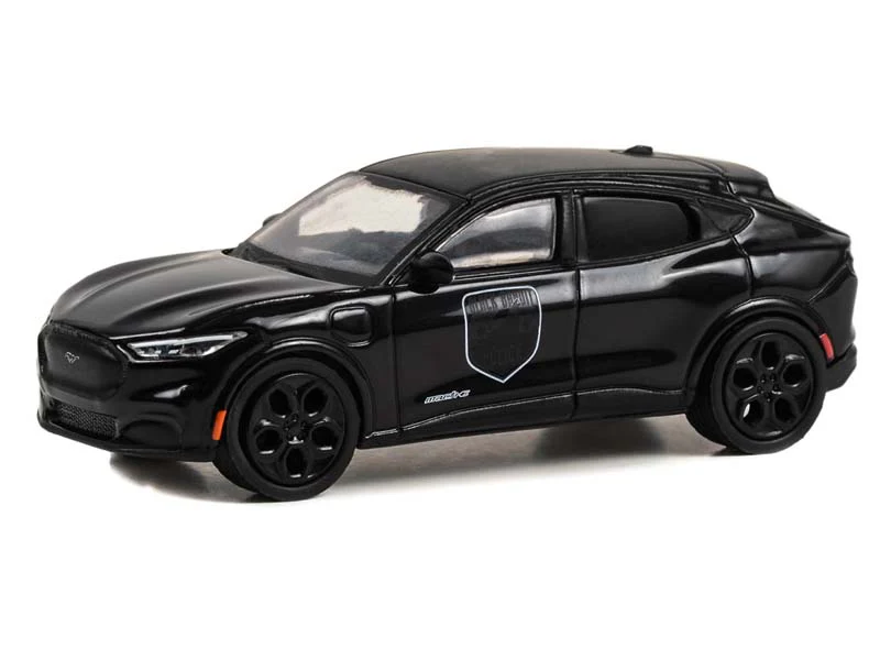 6 PACK 2023 Ford Mustang Mach-E GT - Black Bandit Police (Black Bandit Series 28) Diecast 1:64 Scale Models - Greenlight 28130F - Image 2
