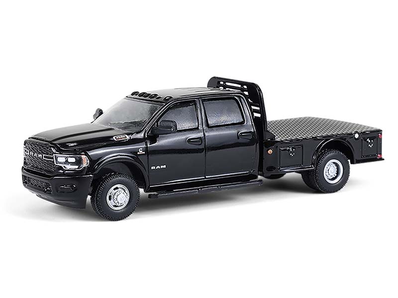 6 PACK 2023 Ram 3500 Dually Flatbed - Black (Dually Drivers Series 16) Diecast 1:64 Scale Model - Greenlight 46160F - Image 2