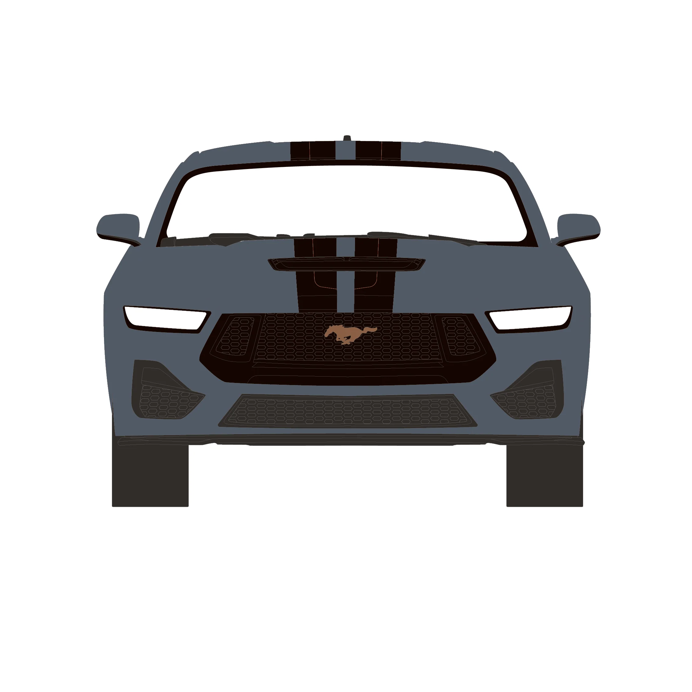 6 PACK 2024 Ford Mustang GT – Dark Matter Gray – Bronze Appearance Package (Showroom Floor Series 7) Diecast 1:64 Scale Model - Greenlight 68070B - Image 4