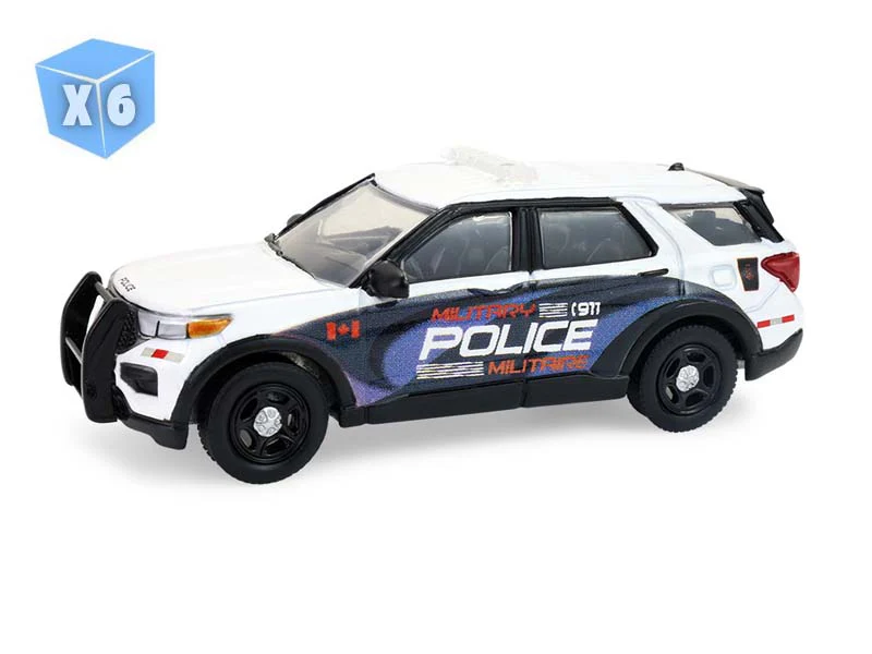 6 PACK 2024 Ford Police Interceptor Utility - Canada Military (Hot Pursuit - Canada Special Edition) Diecast 1:64 Scale Model - Greenlight 43065E