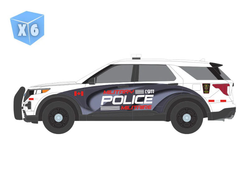 6 PACK 2024 Ford Police Interceptor Utility - Canada Military (Hot Pursuit - Canada Special Edition) Diecast 1:64 Scale Model - Greenlight 43065E - Image 8