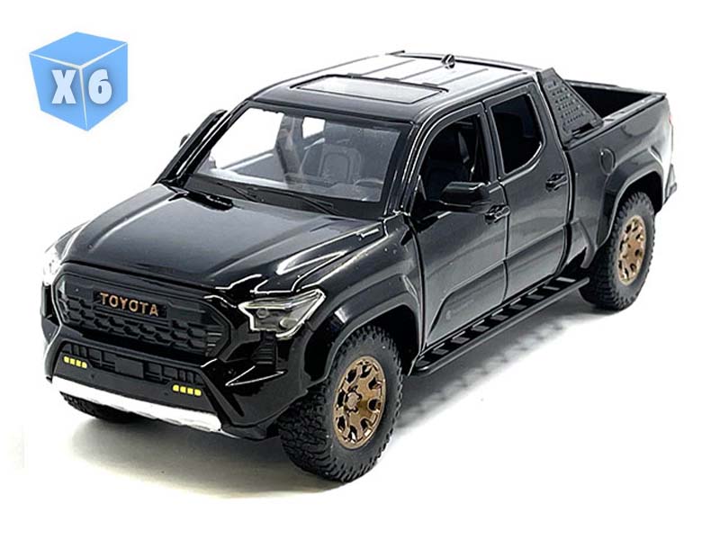 6 PACK 2024 Toyota Tacoma Trailhunter Edition – Black (Limited Edition) Diecast 1:24 Scale Model - MiJo H08777BK