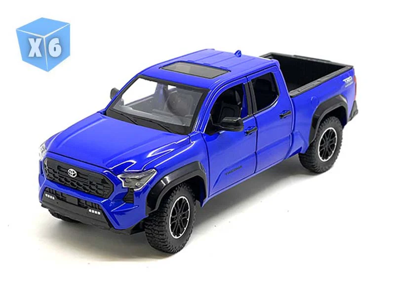 6 PACK 2024 Toyota Tacoma TRD Off-Road Edition – Blue (Limited Edition) Diecast 1:24 Scale Model - MiJo H08778BL
