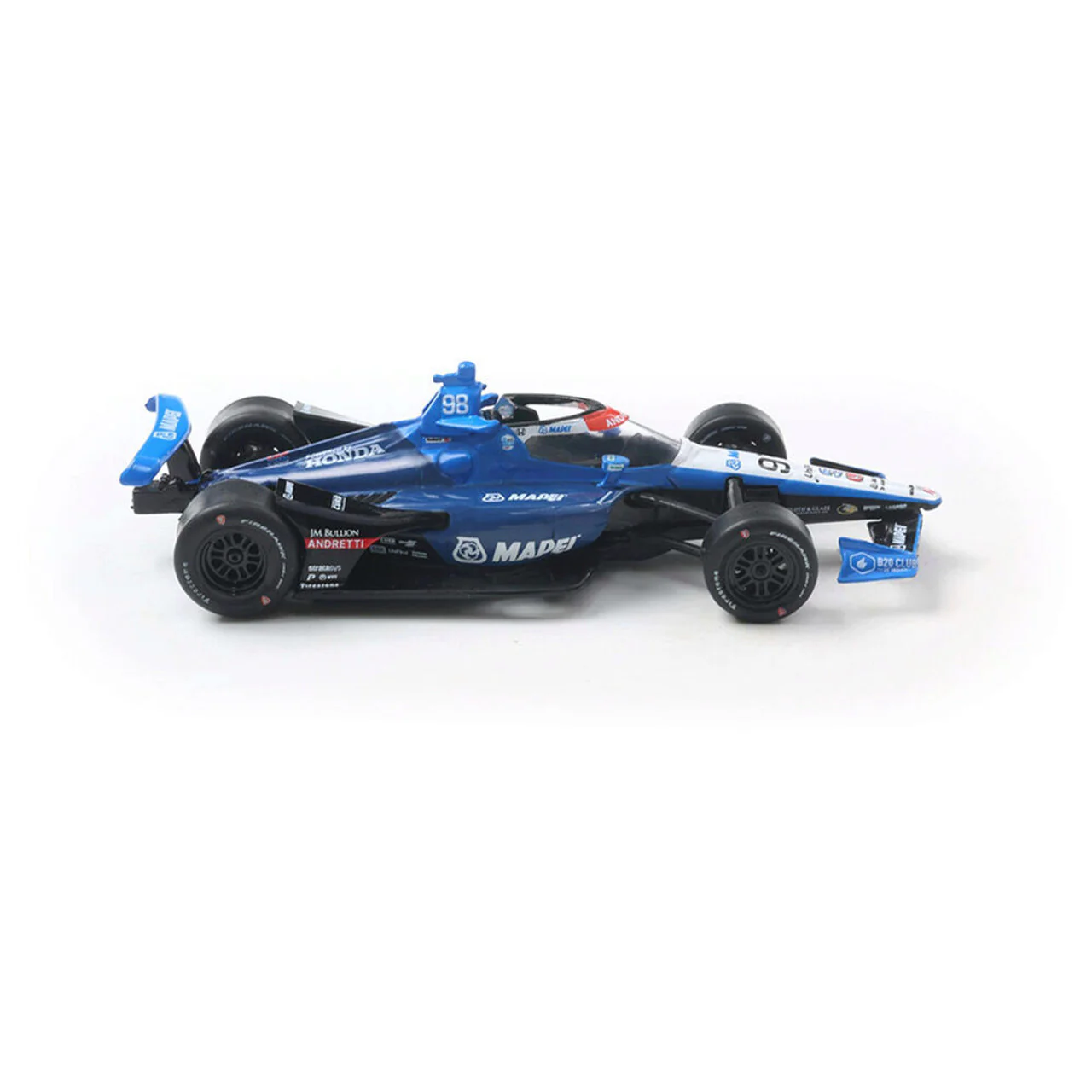 #98 Marco Andretti / Andretti Global, TBD - Road Course (2025 NTT IndyCar Series) Diecast 1:64 Scale Model - IXO America IND64022 - Image 5
