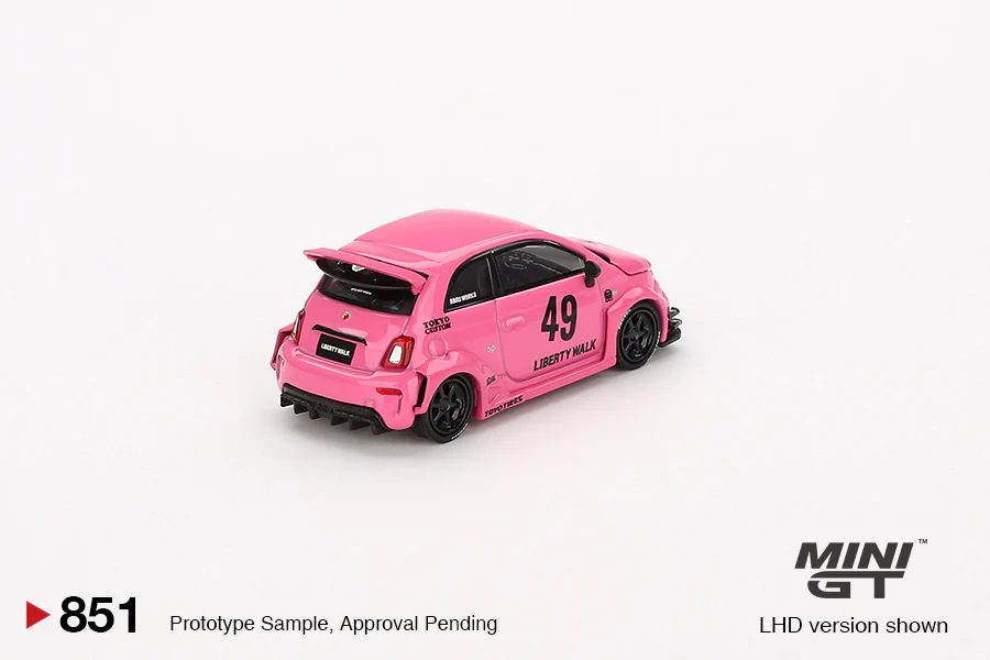 ABARTH 595 LB-WORKS x Abas Works Pink (Mini GT) Diecast 1:64 Scale Model - TSM MGT00851 - Image 2