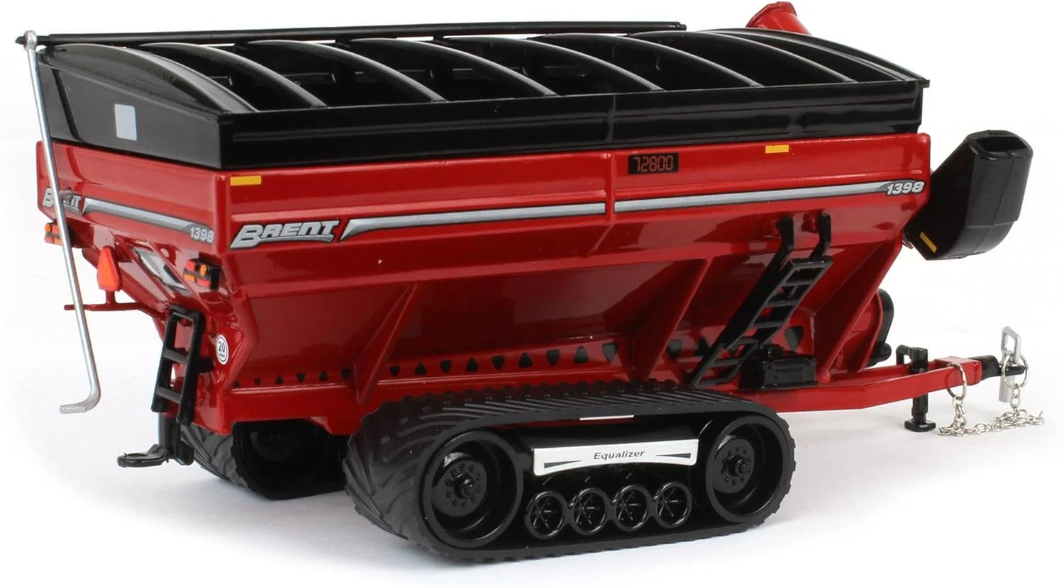 Brent 1398 Grain Cart w/ Equalizer Track - Red Diecast 1:64 Scale Model - SpecCast UBC061 - Image 3