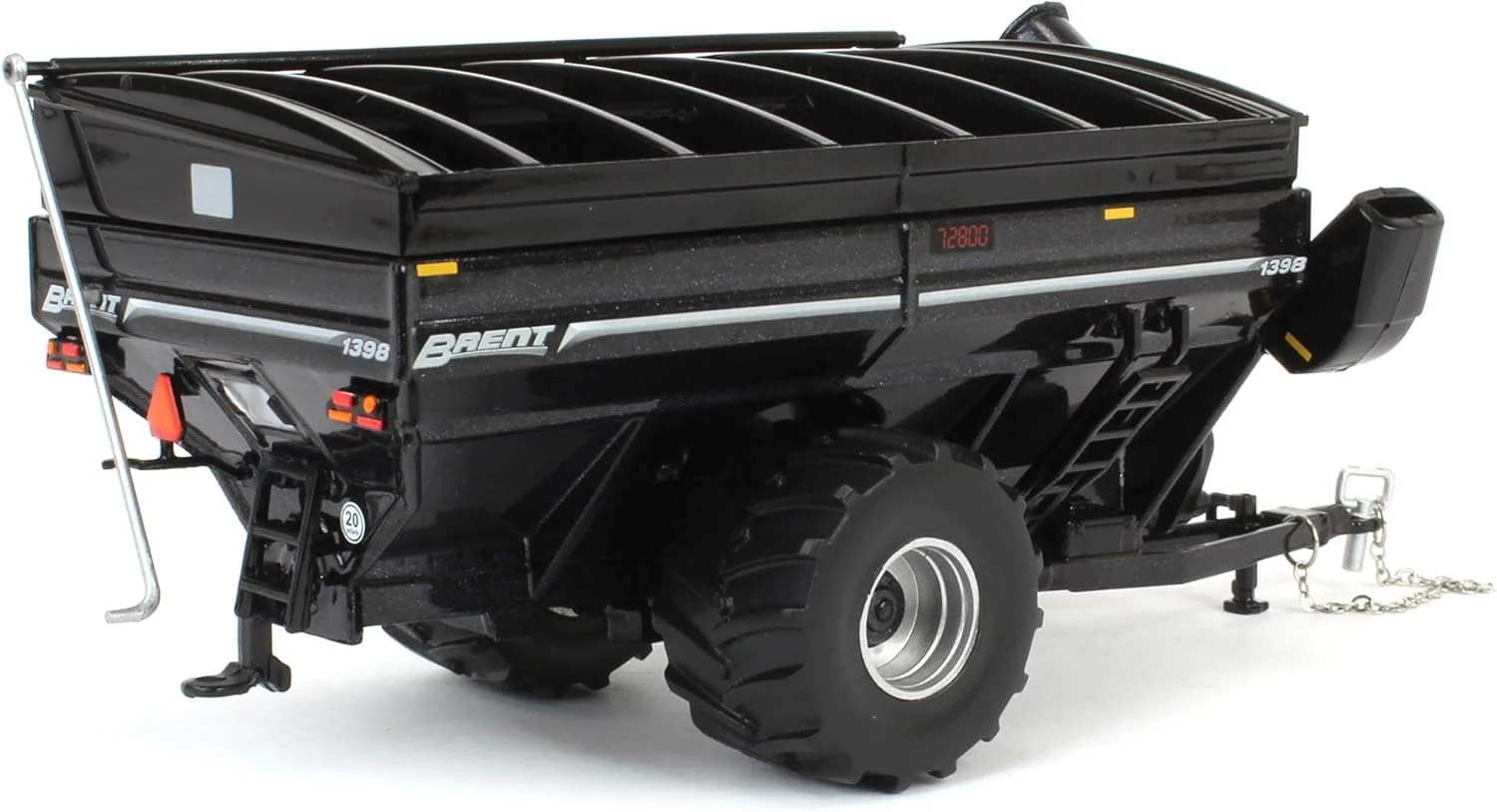 Brent 1398 Grain Cart w/ Flotation Tires - Metallic Black Diecast 1:64 Scale Model - SpecCast UBC064 - Image 3