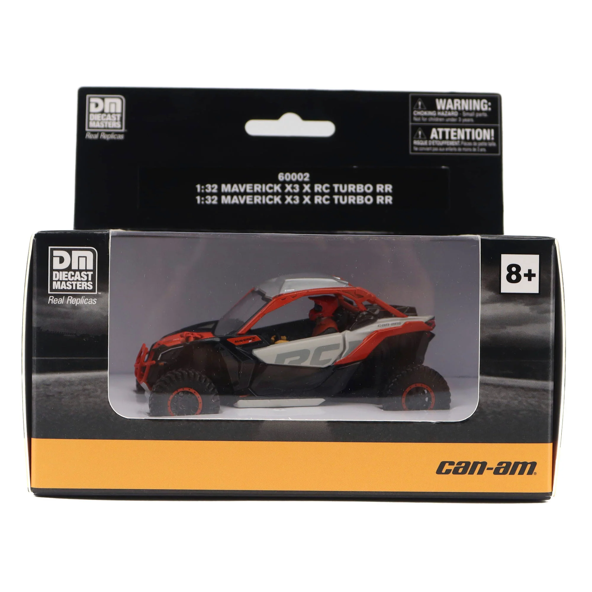 Can-Am Maverick X3 X rc Turbo RR Chalk Gray & Magma Red Diecast 1:32 Scale Model - Diecast Masters 60002 - Image 7