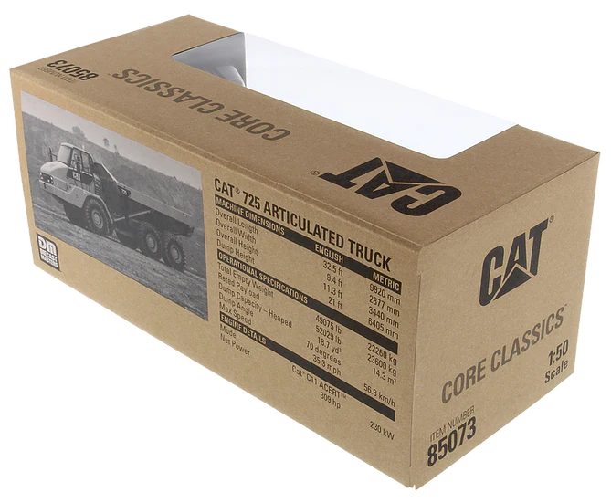 CAT Caterpillar 725 Articulated Truck w/ Operator (Core Classics Series) 1:50 Scale Model - Diecast Masters 85073C - Image 8