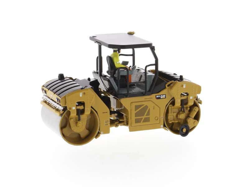 CAT Caterpillar CB-13 Tandem Vibratory Roller w/ ROPS & Operator (High Line Series) 1:50 Scale Model - Diecast Masters 85594 - Image 2