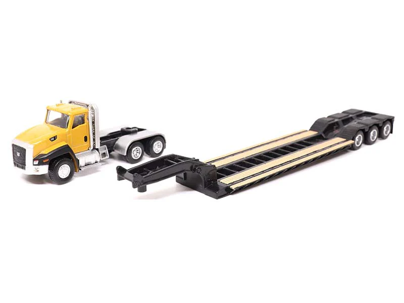 CAT Caterpillar CT660 Day Cab Tractor w/ Lowboy Trailer and Cat 163H Motor Grader 1:87 HO Scale Model - Diecast Masters 84414 - Image 3