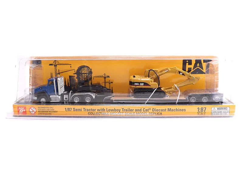 CAT Caterpillar CT660 Day Cab Tractor w/ Lowboy Trailer and Cat 315C L Hydraulic Excavator 1:87 HO Scale Model - Diecast Masters 84415 - Image 2