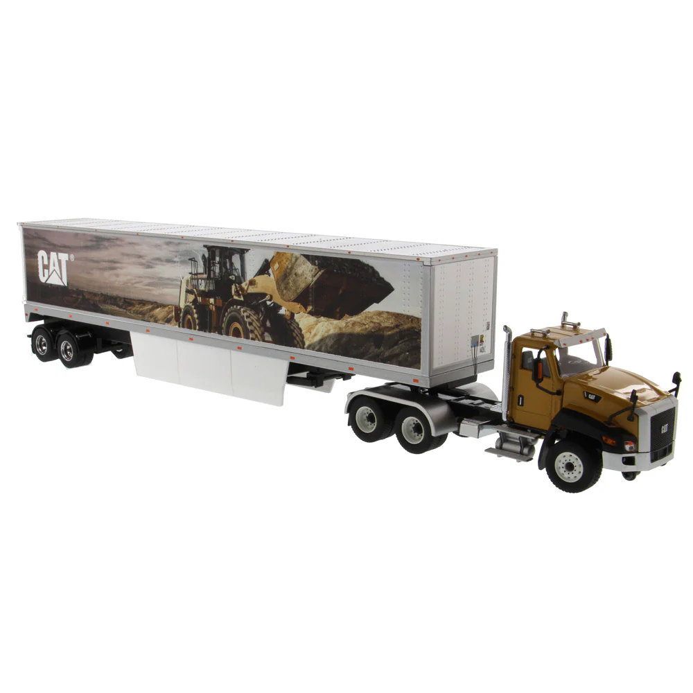 CAT Caterpillar CT660 w/ CAT Mural Trailer (Transport Series) 1:50 Scale Model - Diecast Masters 85666 - Image 3