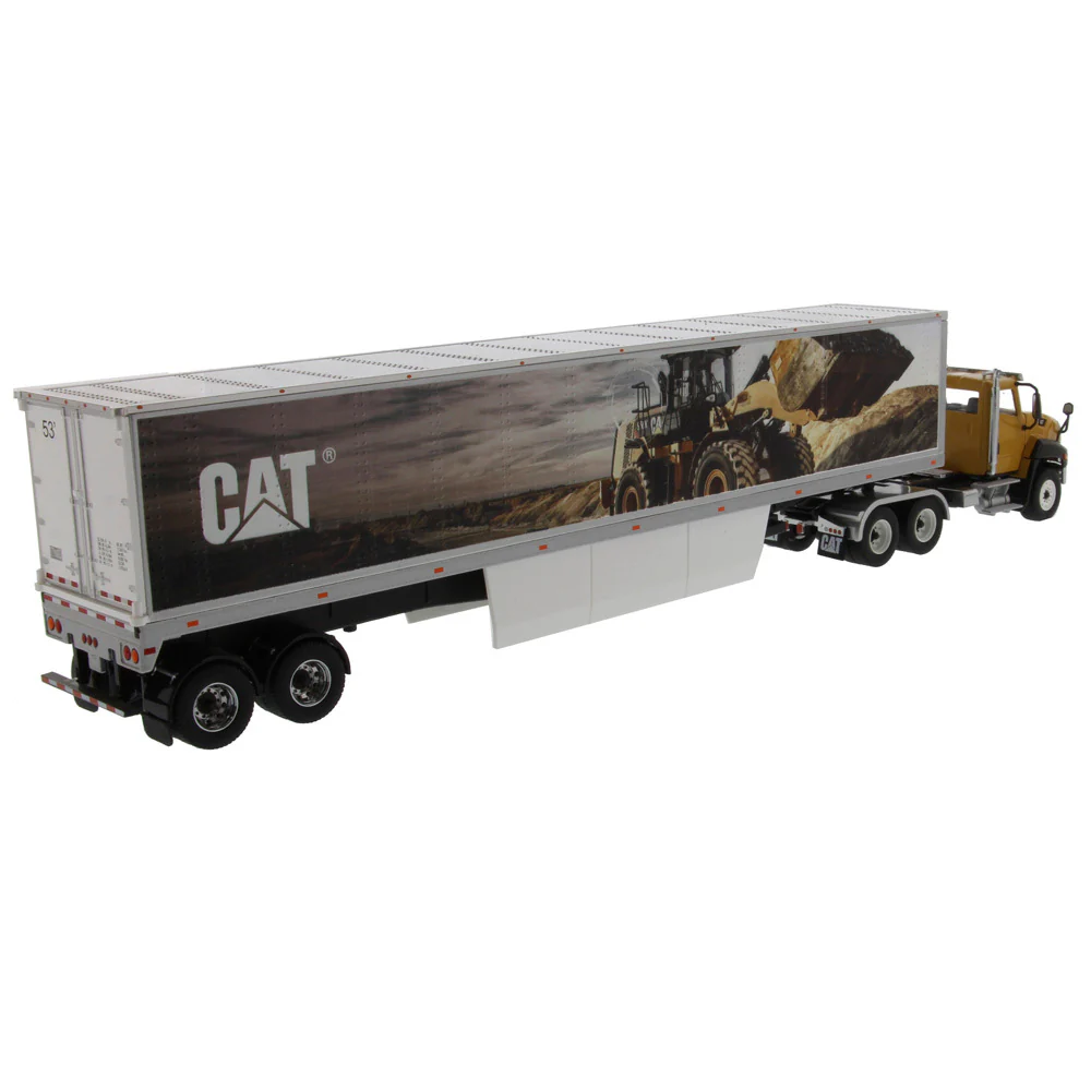 CAT Caterpillar CT660 w/ CAT Mural Trailer (Transport Series) 1:50 Scale Model - Diecast Masters 85666 - Image 4