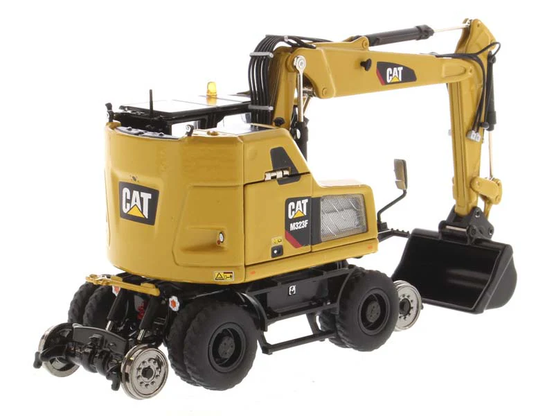 CAT Caterpillar M323F Railroad Wheeled Excavator - Cat Yellow Version (High Line Series) 1:50 Diecast Model - Diecast Masters 85662 - Image 2