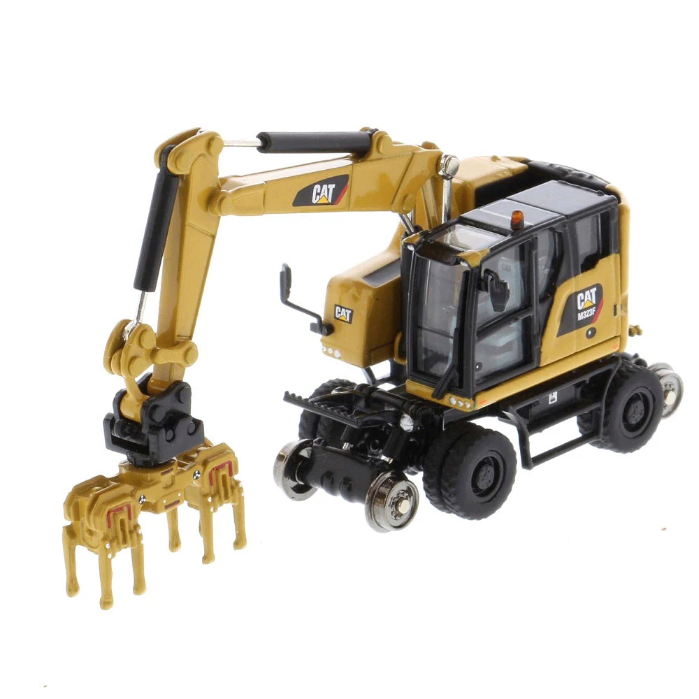 CAT Caterpillar M323F Railroad Wheeled Excavator (High Line Series) 1:87 HO Scale Model - Diecast Masters 85656 - Image 3