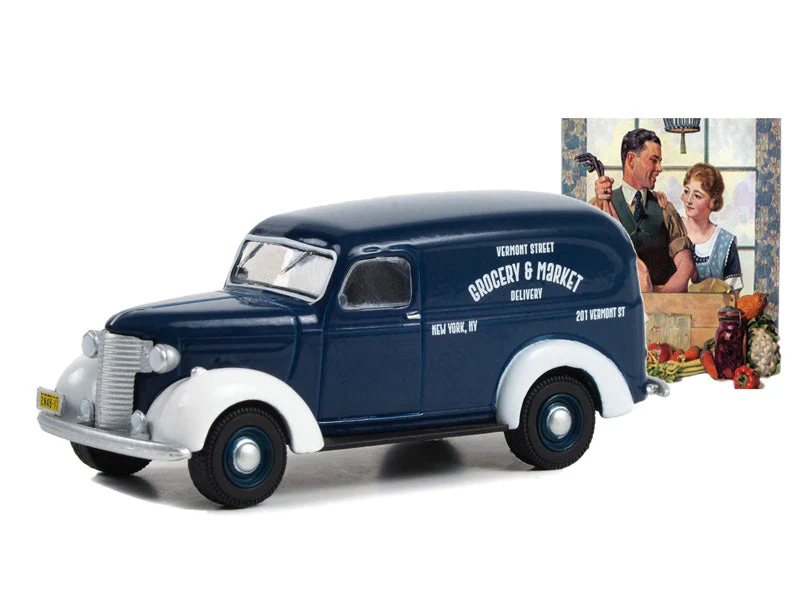 CHASE 1939 Chevrolet Panel Truck - Grocery & Market Delivery (Norman Rockwell Series 5) Diecast 1:64 Scale Model - Greenlight 54080A - Image 2
