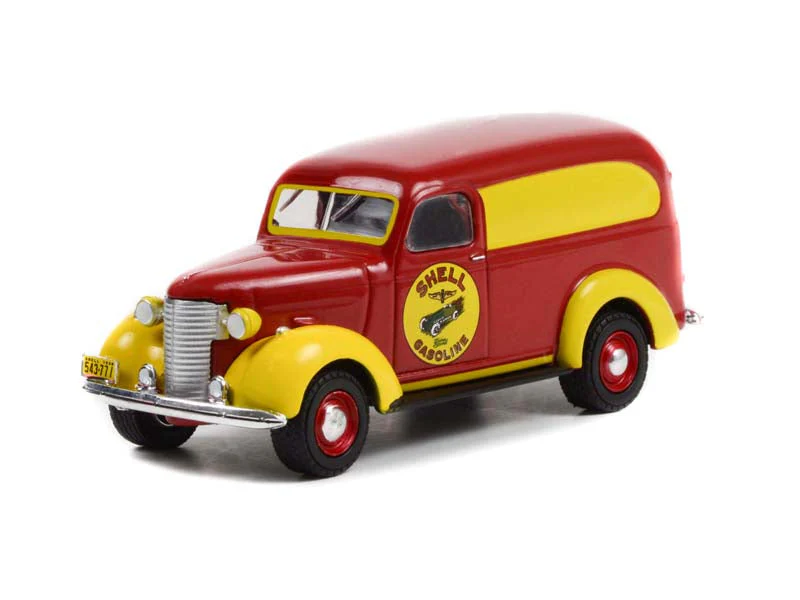 CHASE 1939 Chevrolet Panel Truck - Shell Gasoline (Running on Empty Series 14) Diecast 1:64 Scale Model - Greenlight 41140A - Image 2