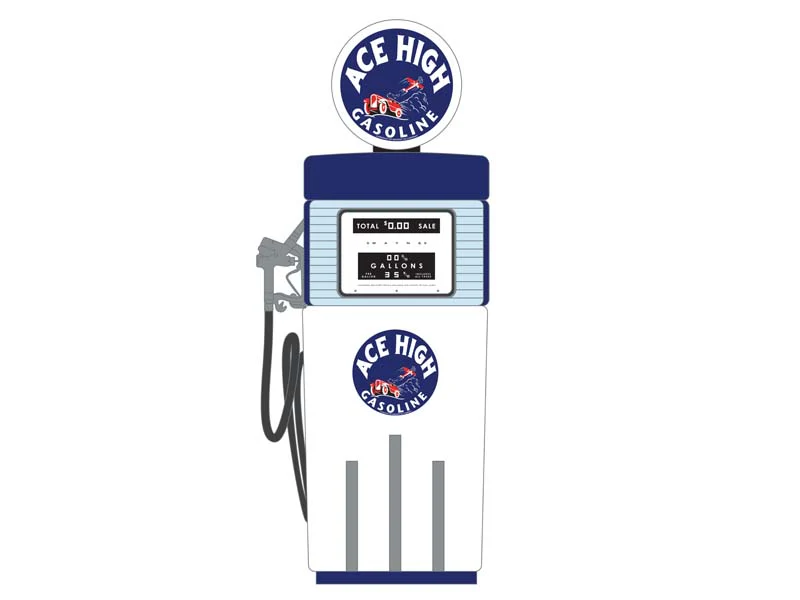 CHASE 1951 Wayne 505 Gas Pump - Ace High Gasoline (Vintage Gas Pumps Series 14) Diecast 1:18 Scale Model - Greenlight 14140B - Image 3