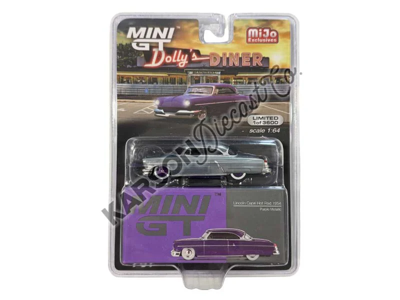 CHASE 1954 Lincoln Capri Hot Rod – Purple Metallic (Mini GT) Diecast 1:64 Scale Model - TSM MGT00757