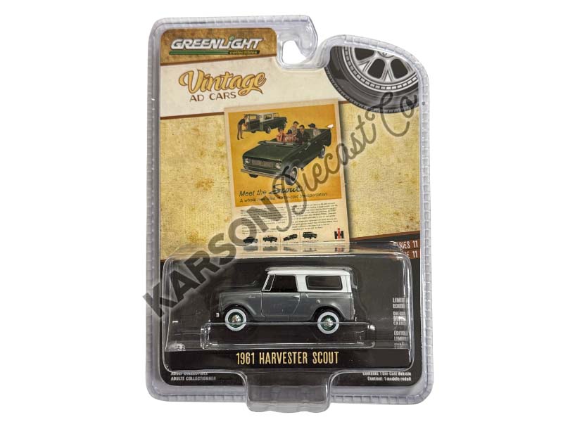 CHASE 1961 Harvester Scout - Meet the Scout! (Vintage Ad Cars Series 11) Diecast 1:64 Scale Model - Greenlight 39150B