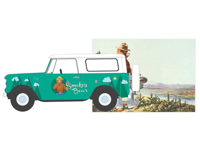 RAW CHASE 1961 Harvester Scout (Smokey Bear Series 3) Diecast 1:64 Scale Model - Greenlight 38060B - Image 3
