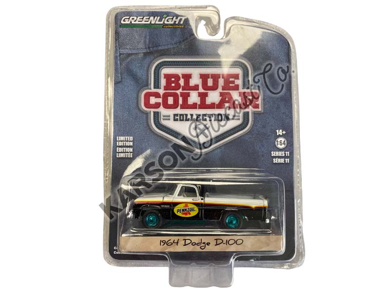 CHASE 1964 Dodge D-100 w/ Toolbox - Pennzoil (Blue Collar Collection) Series 11 Diecast 1:64 Scale Model - Greenlight 35240A