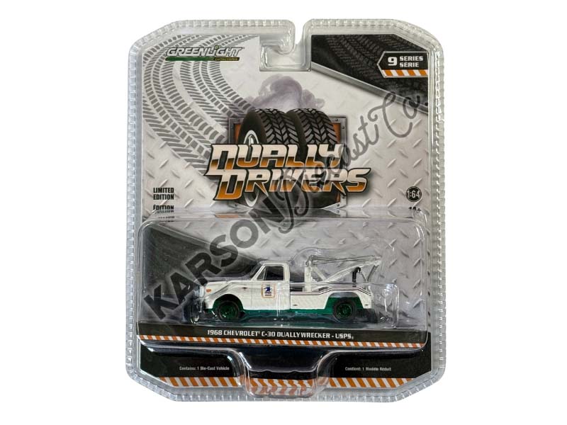 CHASE 1968 Chevrolet C-30 Dually Wrecker - United States Postal Service (Dually Drivers Series 9) Diecast 1:64 Scale Model - Greenlight 46090A